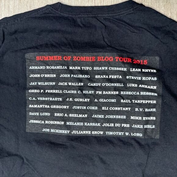 Summer of Zombie Blog Tour 2015 Shirt Men L Black Short Sleeve Crewneck - Picture 4 of 6